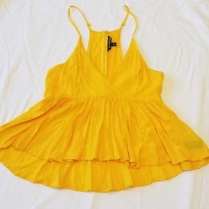 Express yellow strappy blouse/camisole